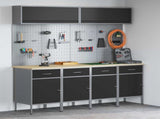Work Cabinet Set with Drawer with Storage Manual 10 pcs Black 3321486