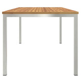 Dining Table 180x90x75 cm Solid Acacia Wood and Stainless Steel 42006189