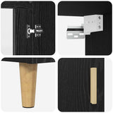 Highboard Black Oak 69.5 x 34 x 180 cm Engineered Wood 3416205