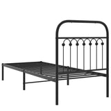 Metal Bed Frame without Mattress with Headboard Black 80x200cm 376591