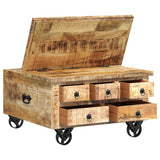 Coffee Table Rough Mango Wood 70x70x40 cm 243979