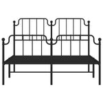 Metal Bed Frame without Mattress with Footboard Black 140x190cm 373905