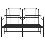 Metal Bed Frame without Mattress with Footboard Black 140x190cm 373905