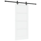 Sliding Door White and Black 86 x 198.5 cm Solid Pine Wood 3333539