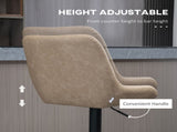 Retro Bar Stools Set of 2, Adjustable Kitchen Stool, Upholstered Bar Chairs with Back, Swivel Seat, T3398P328173