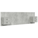 Bed Headboard with Cabinets Concrete Grey Engineered Wood 3115711