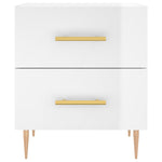 ZNTS Bedside Cabinet High Gloss White 40x35x47.5 cm Engineered Wood 827280