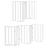Dog Gate with Door Foldable 9 Panels White 450 cm Poplar Wood 3155706