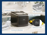 Countertop Ice Machine, 12Kg in 24 Hrs, 9 Cubes Ready in 8 Mins, Portable Ice Cube Maker with T3398P344672