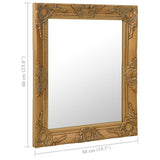 Wall Mirror Baroque Style 50x60 cm Gold 320317