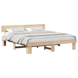 Bed Frame with Headboard Natural 180 x 200 cm Solid Pine Wood 872557
