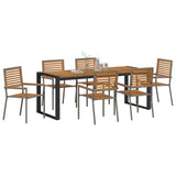 Garden Dining Set 7 pcs Grey and Brown Poly Rattan 3365485