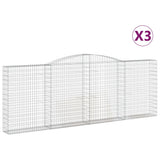 Arched Gabion Baskets 3 pcs 400x30x140/160 cm Galvanised Iron 3146893