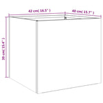 ZNTS Planters 2 pcs White 42x40x39 cm Cold-rolled Steel 841550