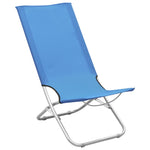 ZNTS Folding Beach Chairs 2 pcs Blue Fabric 310374