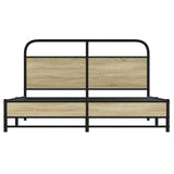 Bed Frame without Mattress 150x200 cm King Size Sonoma Oak Engineered Wood 4100430
