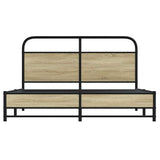 Metal Bed Frame without Mattress Sonoma Oak 160x200 cm 3318688