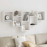 Wall Shelf White 159x18x66 cm Engineered Wood 853299