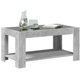 ZNTS Coffee Table with LED Concrete Grey 93x53x45 cm Engineered Wood 847556