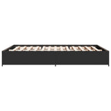 Bed Frame Black Engineered Wood Double Durable Bed Frame 3279847