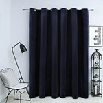 ZNTS Blackout Curtain with Metal Rings Velvet Black 290x245 cm 134491
