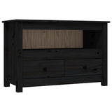 TV Cabinet Black 79x35x52 cm Solid Wood Pine 821501
