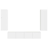 TV Cabinet Set 4 pcs High Gloss White Engineered Wood 3409037