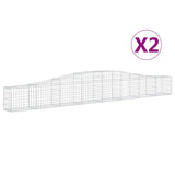 Arched Gabion Baskets 2 pcs 400x30x40/60 cm Galvanised Iron 3145787