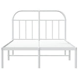 Metal Bed Frame without Mattress with Headboard White 135x190cm 353683