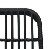 Dining Set Black Poly rattan, powder-coated steel, glass 3060253