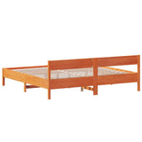Bed Frame without Mattress Wax Brown 200x200 cm Solid Wood Pine 3216211