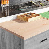 Garage Storage Cabinet Grey Sonoma 60x51x85 cm Solid Wood Pine 860603