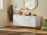 Sideboard with 3 Drawers and Adjustable Shelves for Living Room - White T3398P423858