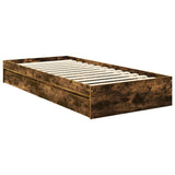 Storage Bed with Drawer Smoked Oak 90 x 190 cm Engineered Wood 3409591