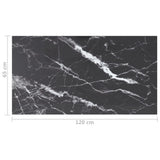 Table Top Black 120x65 cm 8mm Tempered Glass with Marble Design 322276