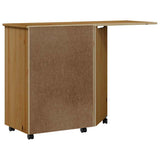 Rolling Cabinet with Desk MOSS Honey Brown Solid Wood Pine 355900