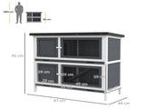 Double Decker Rabbit Hutch 2 Tier Guinea Pig House Pet Cage Outdoor with Sliding-out Tray, 100 47 T3398P350039