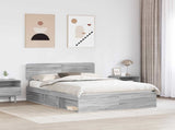 Bed Frame Grey Sonoma 140 x 200 cm Solid Pine Wood 3412074