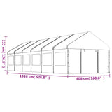 Gazebo with Roof White 13.38x4.08x3.22 m Polyethylene 3155490