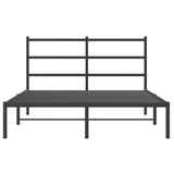 Metal Bed Frame without Mattress with Headboard Black 140x190cm 355365