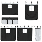 Kids' Loft Bed with Curtains without Mattress White&Black 90x190cm 3206976