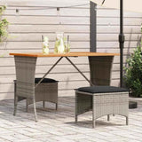 Garden Table with Acacia Wood Top Grey 105x75x72 cm Poly Rattan 4104139