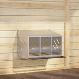 Chicken Nesting Box with 3 Compartments Galvanized Silver Metal 864346