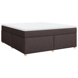 Box Spring Bed with Mattress Dark Brown 180x200 cm Fabric 3285397