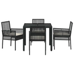 Garden Dining Set 5 pcs Black Poly rattan 3334856