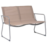 4 Piece Garden Lounge Set Fabric & Steel Taupe 44354