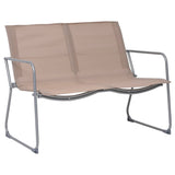 4 Piece Garden Lounge Set Fabric & Steel Taupe 44354