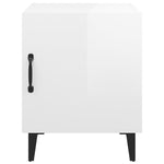 ZNTS Bedside Cabinets 2 pcs High Gloss White Engineered Wood 812073