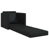 Folding Sofa Bed Black 74 x 77 x 81 cm Faux Leather 42030492