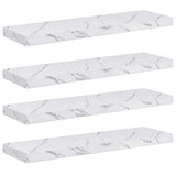 Wall Shelf 4 pcs White Marble 80 x 23.5 x 4 cm Engineered Wood 42019973